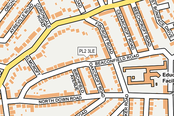 PL2 3LE map - OS OpenMap – Local (Ordnance Survey)