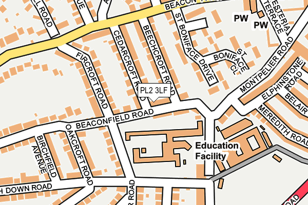 PL2 3LF map - OS OpenMap – Local (Ordnance Survey)