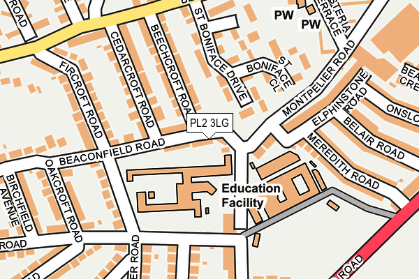 PL2 3LG map - OS OpenMap – Local (Ordnance Survey)