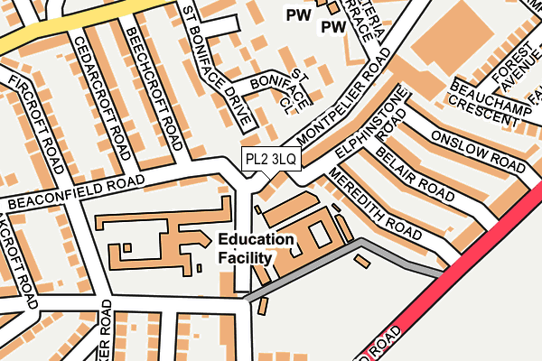 PL2 3LQ map - OS OpenMap – Local (Ordnance Survey)