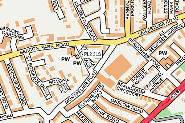 PL2 3LS map - OS OpenMap – Local (Ordnance Survey)