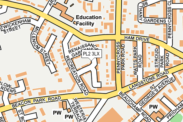 PL2 3LX map - OS OpenMap – Local (Ordnance Survey)