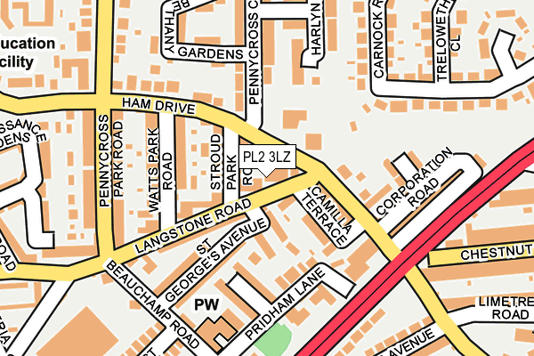 PL2 3LZ map - OS OpenMap – Local (Ordnance Survey)