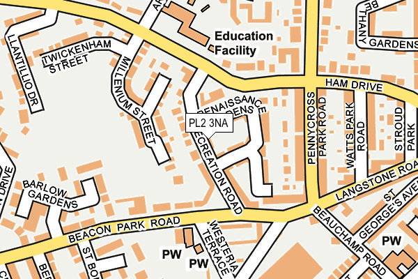 PL2 3NA map - OS OpenMap – Local (Ordnance Survey)