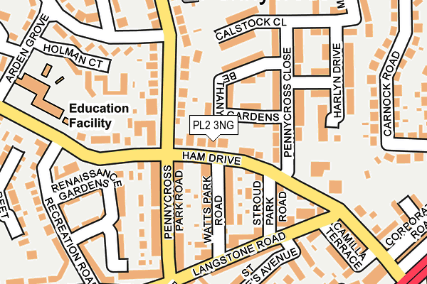 PL2 3NG map - OS OpenMap – Local (Ordnance Survey)