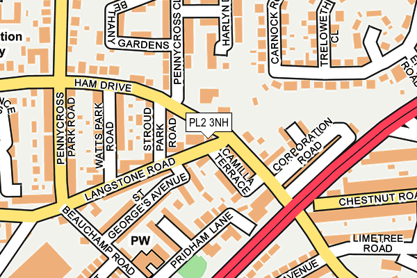 PL2 3NH map - OS OpenMap – Local (Ordnance Survey)