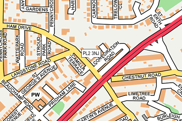 PL2 3NJ map - OS OpenMap – Local (Ordnance Survey)