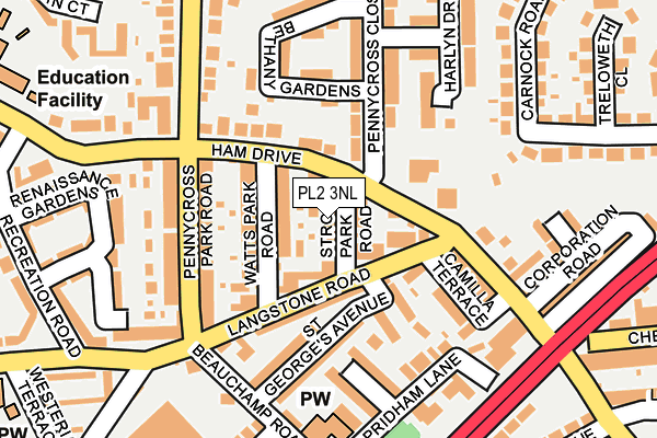 PL2 3NL map - OS OpenMap – Local (Ordnance Survey)