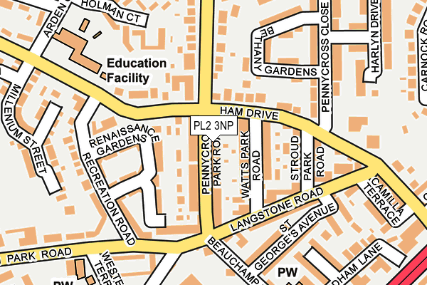 PL2 3NP map - OS OpenMap – Local (Ordnance Survey)