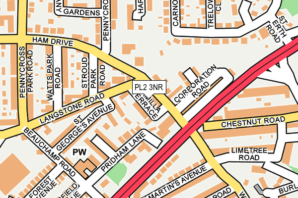 PL2 3NR map - OS OpenMap – Local (Ordnance Survey)