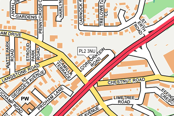 PL2 3NU map - OS OpenMap – Local (Ordnance Survey)