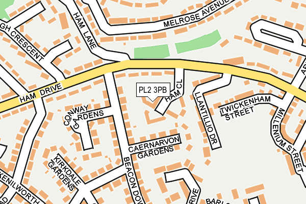 PL2 3PB map - OS OpenMap – Local (Ordnance Survey)