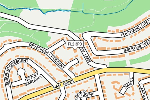 PL2 3PD map - OS OpenMap – Local (Ordnance Survey)