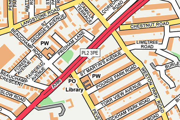 PL2 3PE map - OS OpenMap – Local (Ordnance Survey)