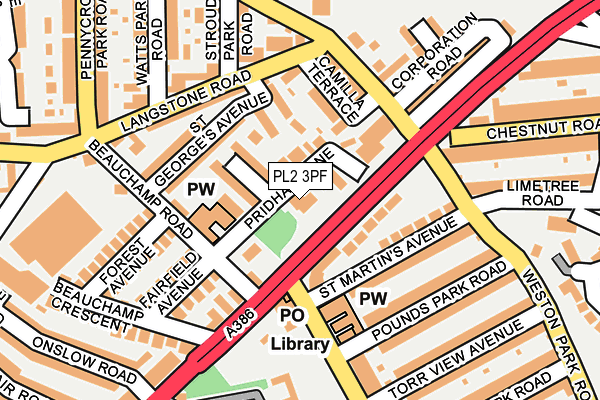 PL2 3PF map - OS OpenMap – Local (Ordnance Survey)