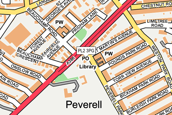 PL2 3PG map - OS OpenMap – Local (Ordnance Survey)