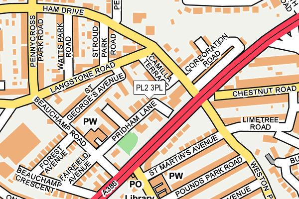 PL2 3PL map - OS OpenMap – Local (Ordnance Survey)