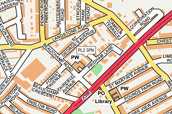 PL2 3PN map - OS OpenMap – Local (Ordnance Survey)