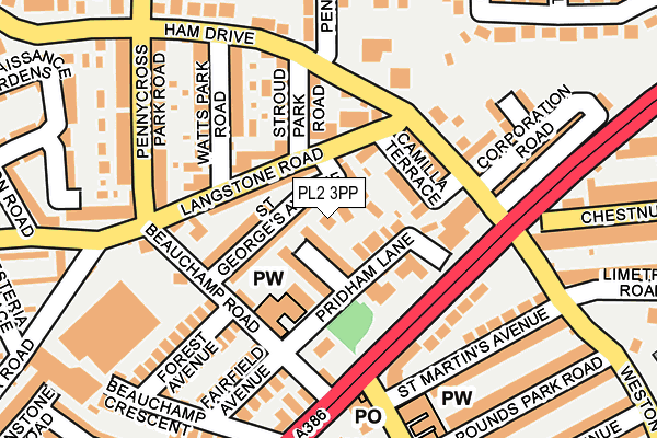 PL2 3PP map - OS OpenMap – Local (Ordnance Survey)