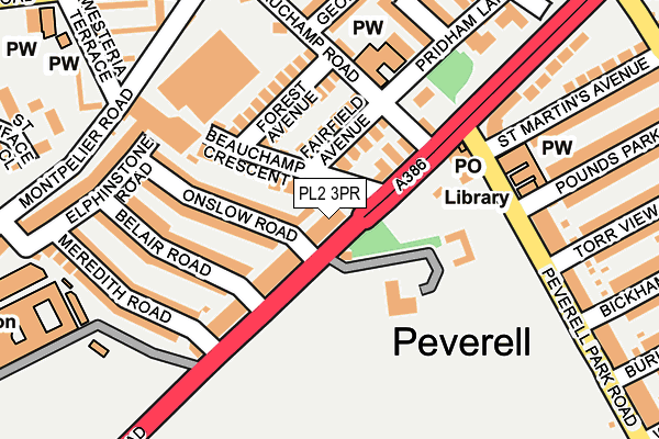 PL2 3PR map - OS OpenMap – Local (Ordnance Survey)