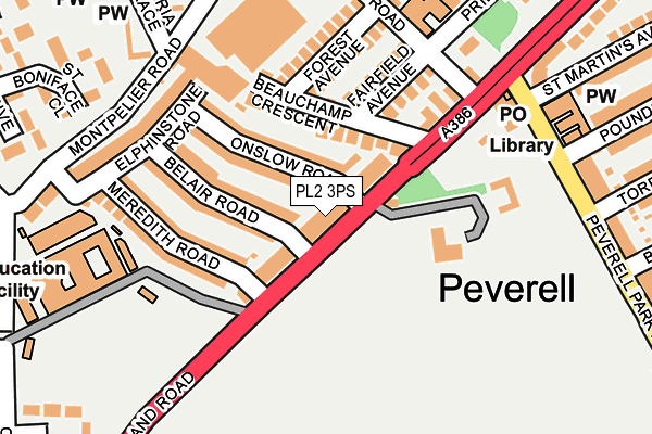 PL2 3PS map - OS OpenMap – Local (Ordnance Survey)