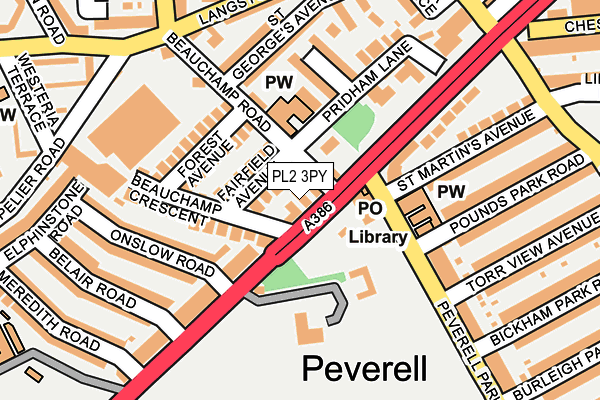 PL2 3PY map - OS OpenMap – Local (Ordnance Survey)