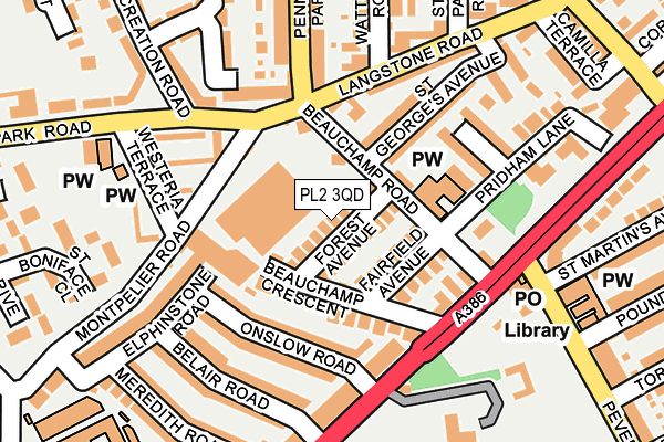 PL2 3QD map - OS OpenMap – Local (Ordnance Survey)