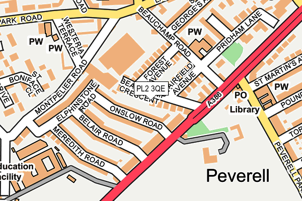 PL2 3QE map - OS OpenMap – Local (Ordnance Survey)