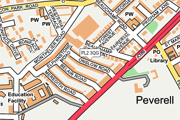 PL2 3QG map - OS OpenMap – Local (Ordnance Survey)