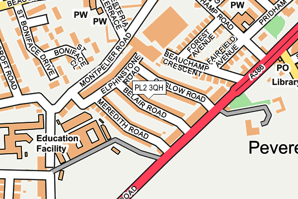 PL2 3QH map - OS OpenMap – Local (Ordnance Survey)