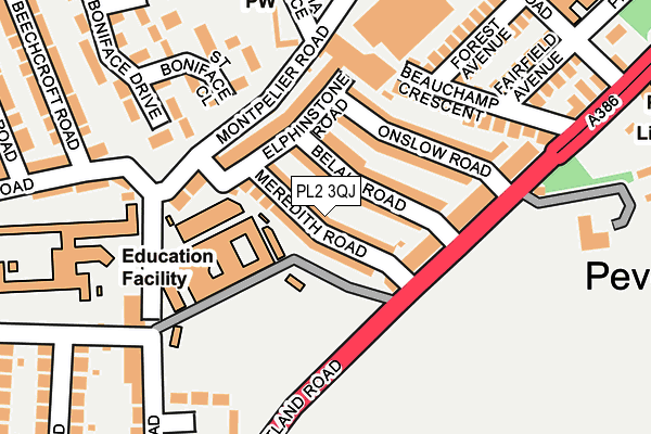 PL2 3QJ map - OS OpenMap – Local (Ordnance Survey)