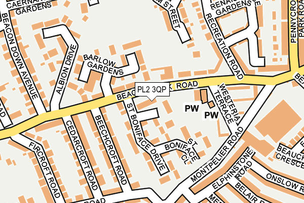 PL2 3QP map - OS OpenMap – Local (Ordnance Survey)