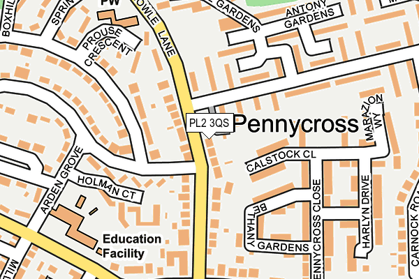 PL2 3QS map - OS OpenMap – Local (Ordnance Survey)