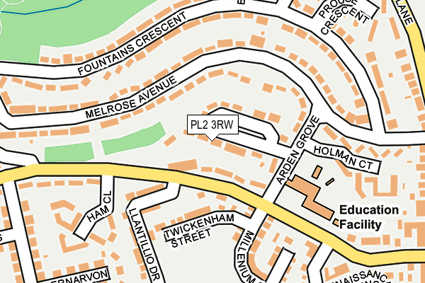 PL2 3RW map - OS OpenMap – Local (Ordnance Survey)