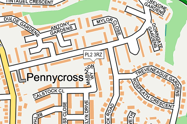 PL2 3RZ map - OS OpenMap – Local (Ordnance Survey)