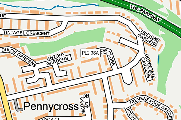 PL2 3SA map - OS OpenMap – Local (Ordnance Survey)