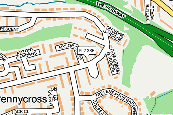 PL2 3SF map - OS OpenMap – Local (Ordnance Survey)