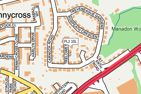 PL2 3SL map - OS OpenMap – Local (Ordnance Survey)