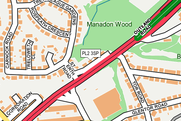 PL2 3SP map - OS OpenMap – Local (Ordnance Survey)