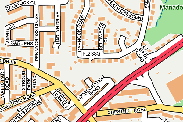 PL2 3SQ map - OS OpenMap – Local (Ordnance Survey)