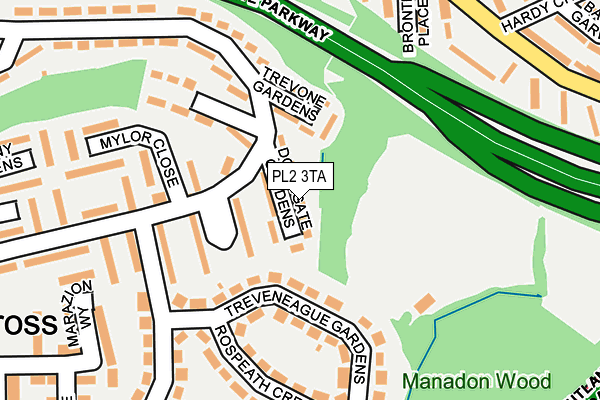 PL2 3TA map - OS OpenMap – Local (Ordnance Survey)