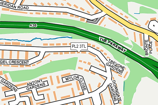 PL2 3TL map - OS OpenMap – Local (Ordnance Survey)