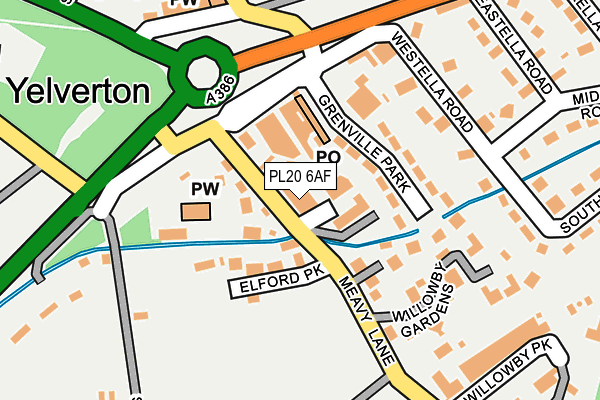 PL20 6AF map - OS OpenMap – Local (Ordnance Survey)