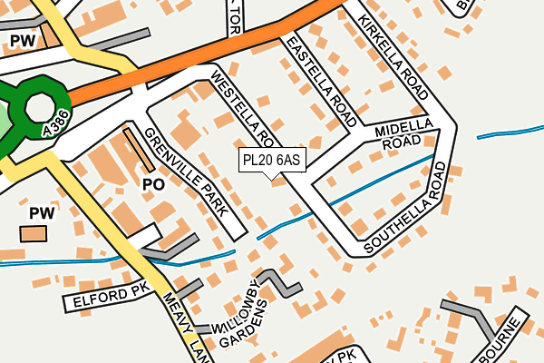 PL20 6AS map - OS OpenMap – Local (Ordnance Survey)