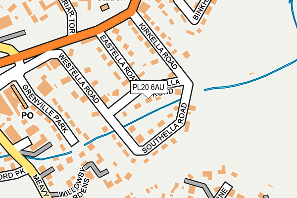 PL20 6AU map - OS OpenMap – Local (Ordnance Survey)