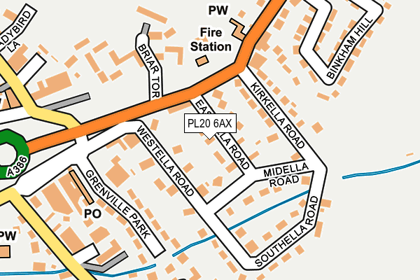 PL20 6AX map - OS OpenMap – Local (Ordnance Survey)