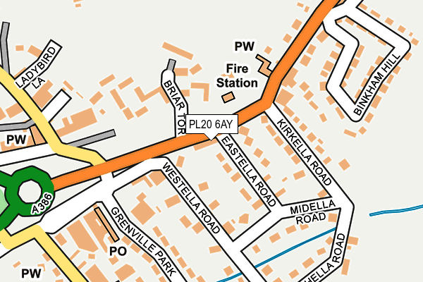 PL20 6AY map - OS OpenMap – Local (Ordnance Survey)