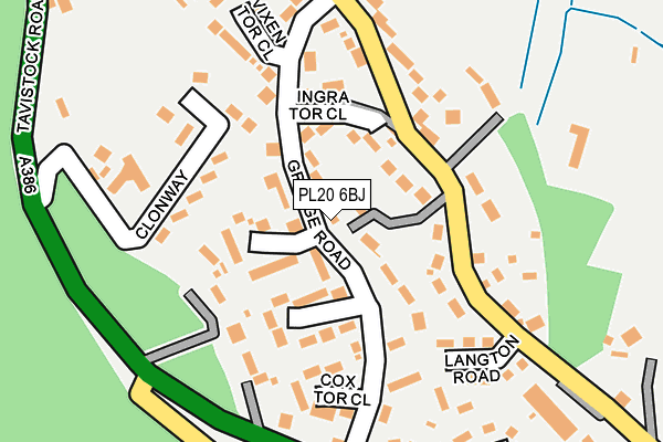 PL20 6BJ map - OS OpenMap – Local (Ordnance Survey)