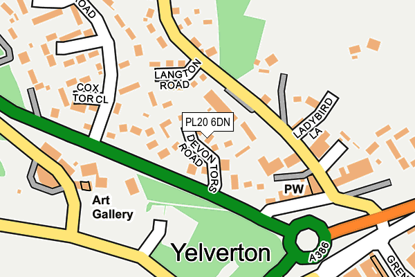 PL20 6DN map - OS OpenMap – Local (Ordnance Survey)