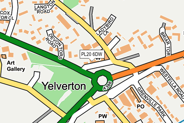 PL20 6DW map - OS OpenMap – Local (Ordnance Survey)